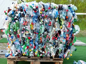 Plastic Bottles Compressed for recycling
